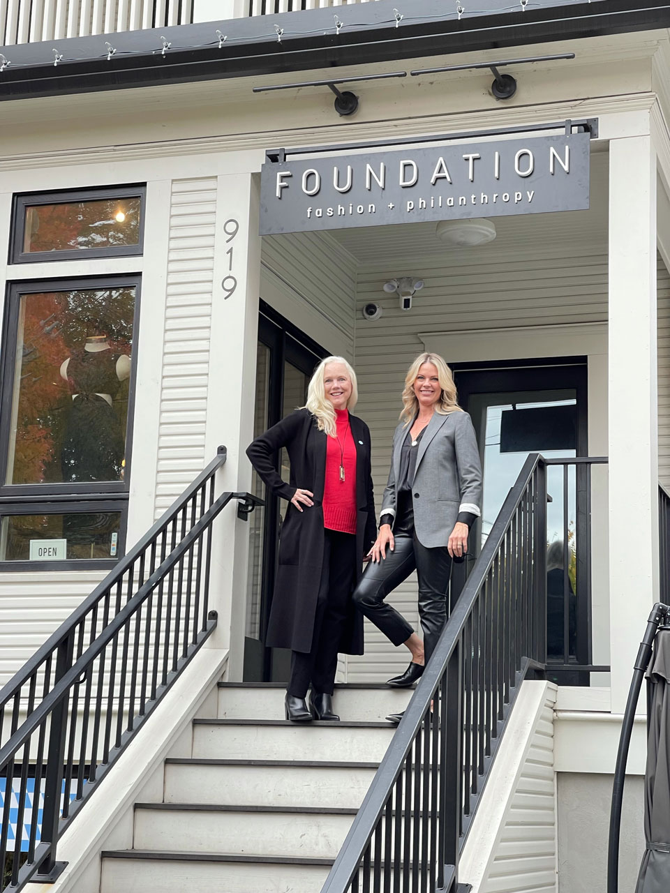 Holly Levow and Brigit Helms standing in front of Foundation boutique